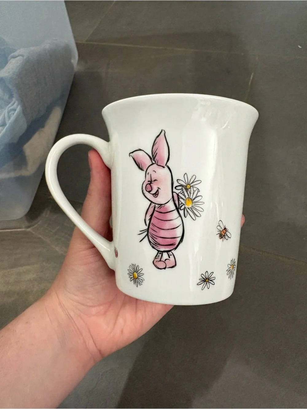 Winnie the Pooh Porcelain Mug Set - White with Red & Yellow Accents
